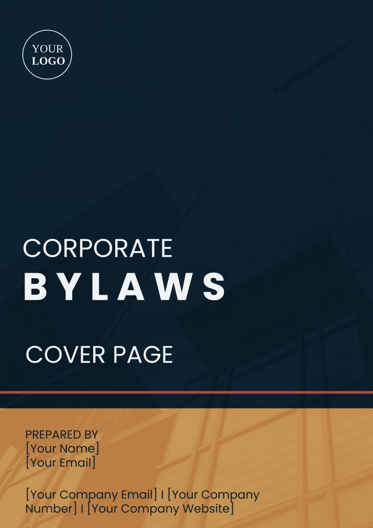 Free Corporate Bylaws Cover Page Template - Edit Online & Download