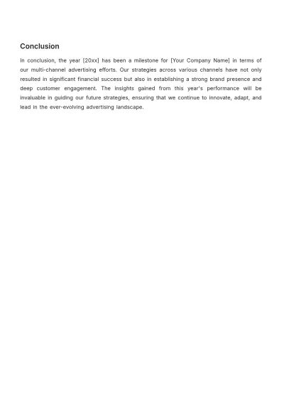 Free Multi-Channel Advertising Financial Report Template to Edit Online