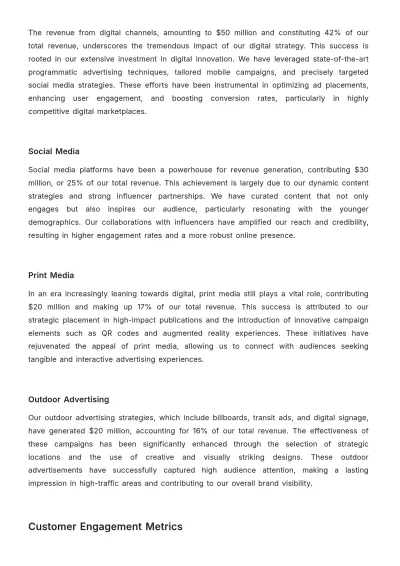 Free Multi-Channel Advertising Financial Report Template to Edit Online