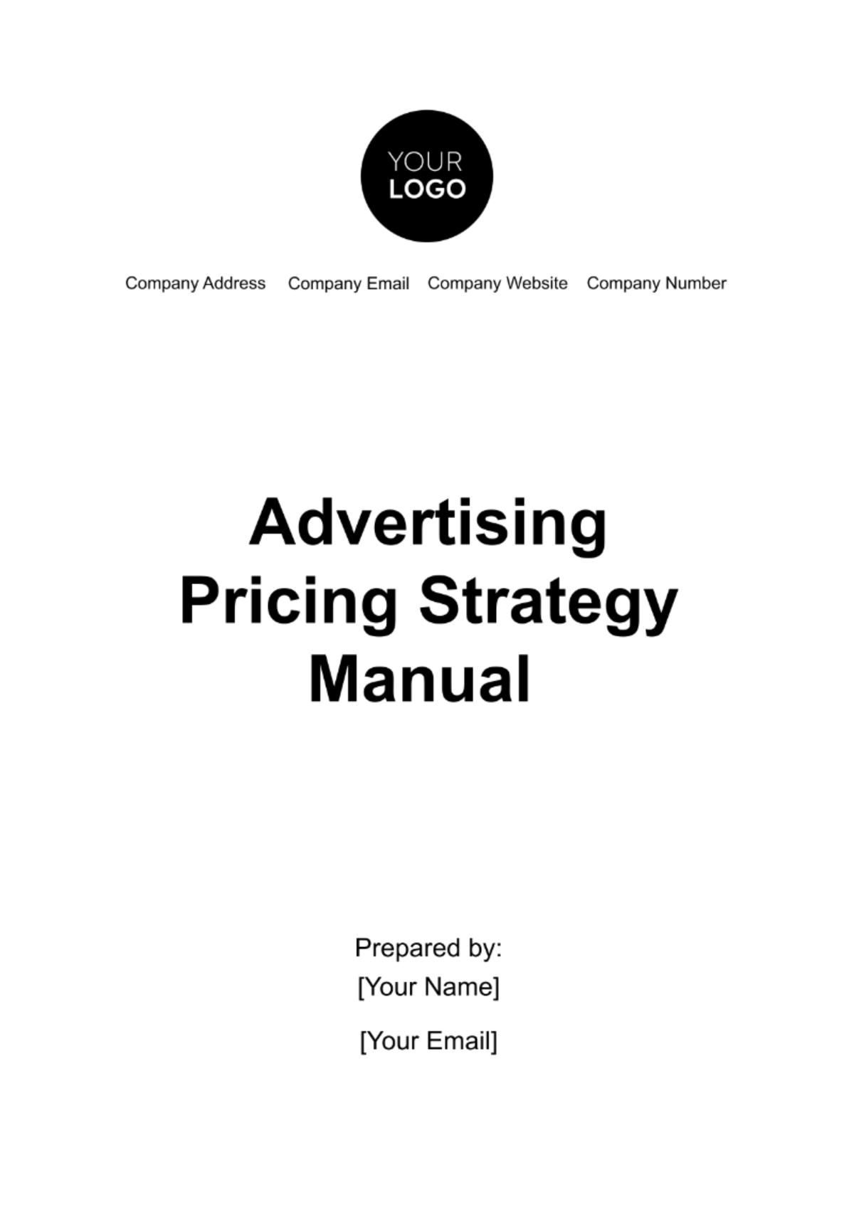 Advertising Pricing Strategy Manual Template