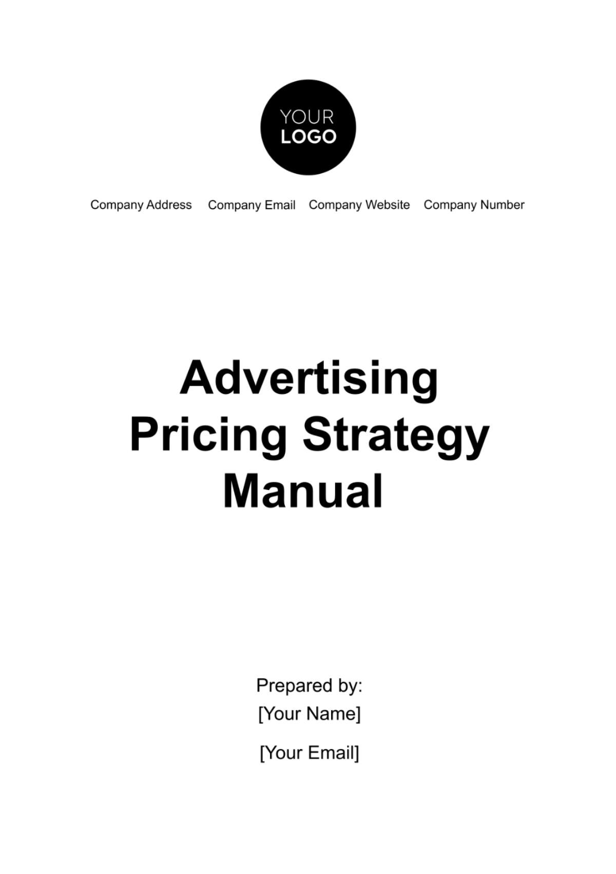 Advertising Pricing Strategy Manual Template - Edit Online & Download