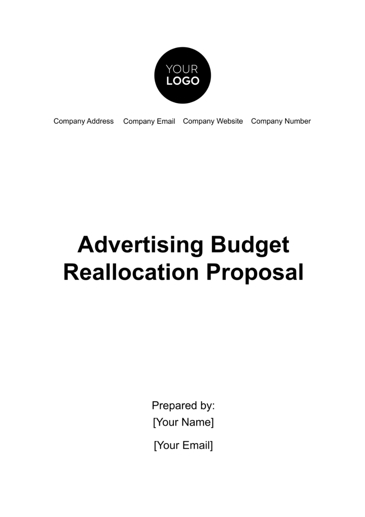 Advertising Budget Reallocation Proposal Template - Edit Online & Download