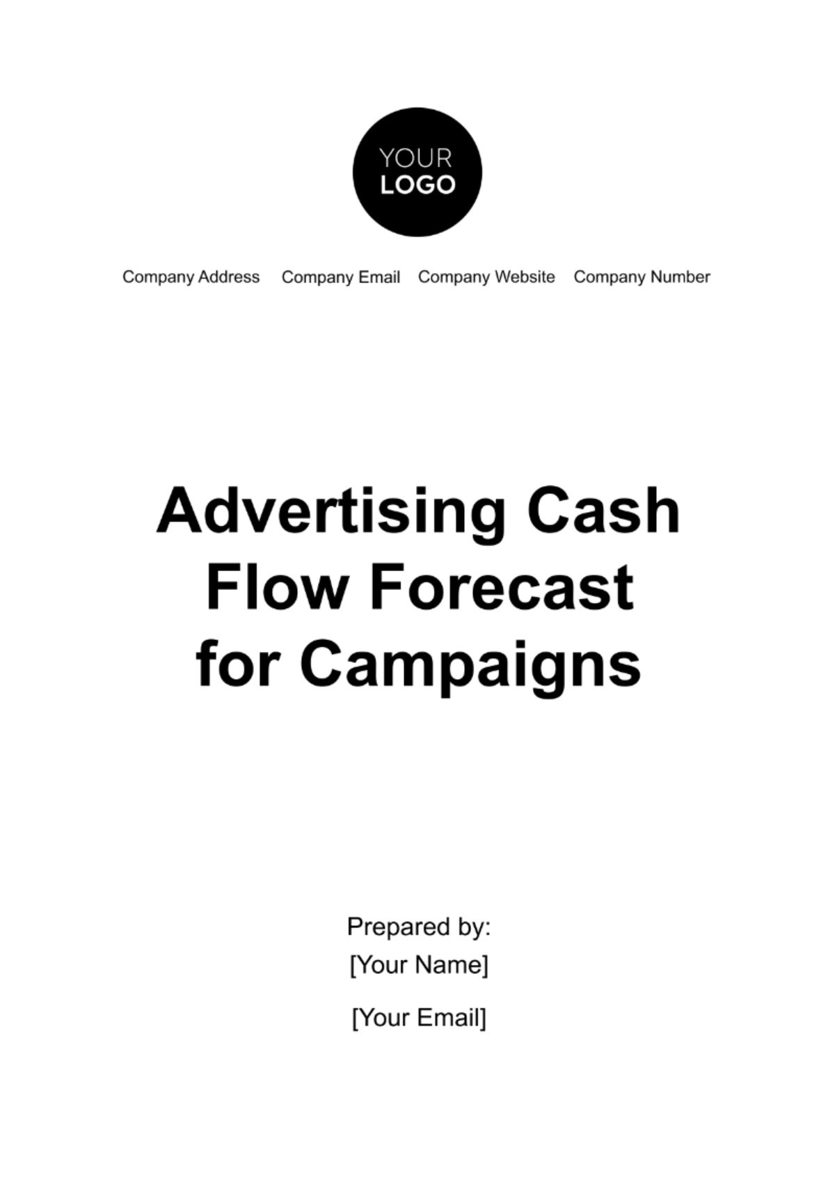 Advertising Cash Flow Forecast for Campaigns Template