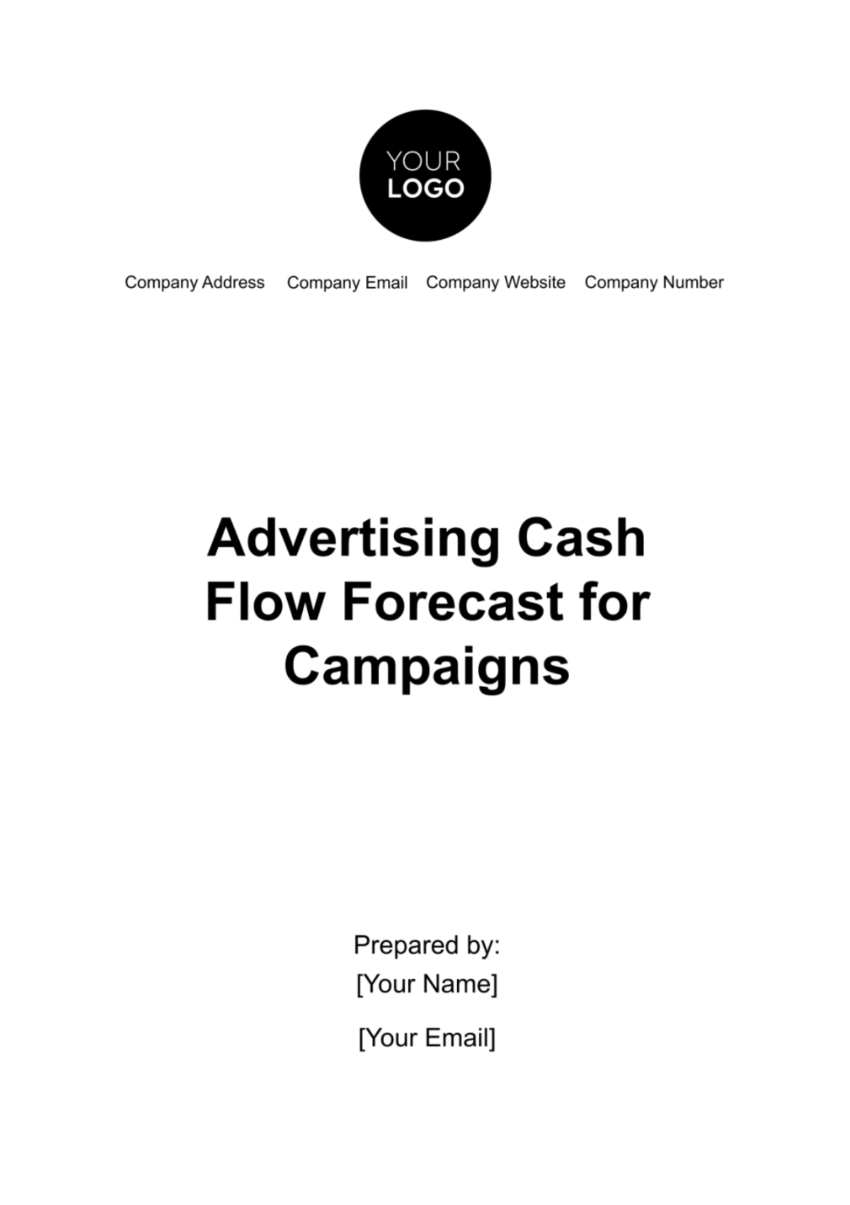 Advertising Cash Flow Forecast for Campaigns Template - Edit Online & Download