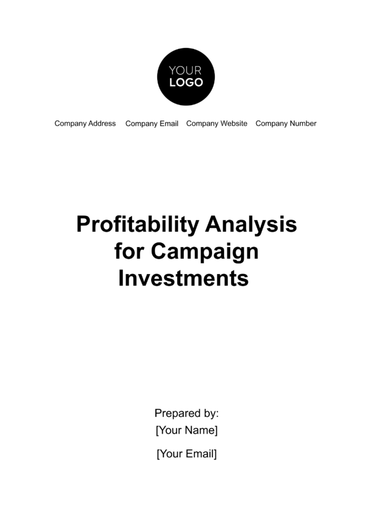 Profitability Analysis for Campaign Investments Template