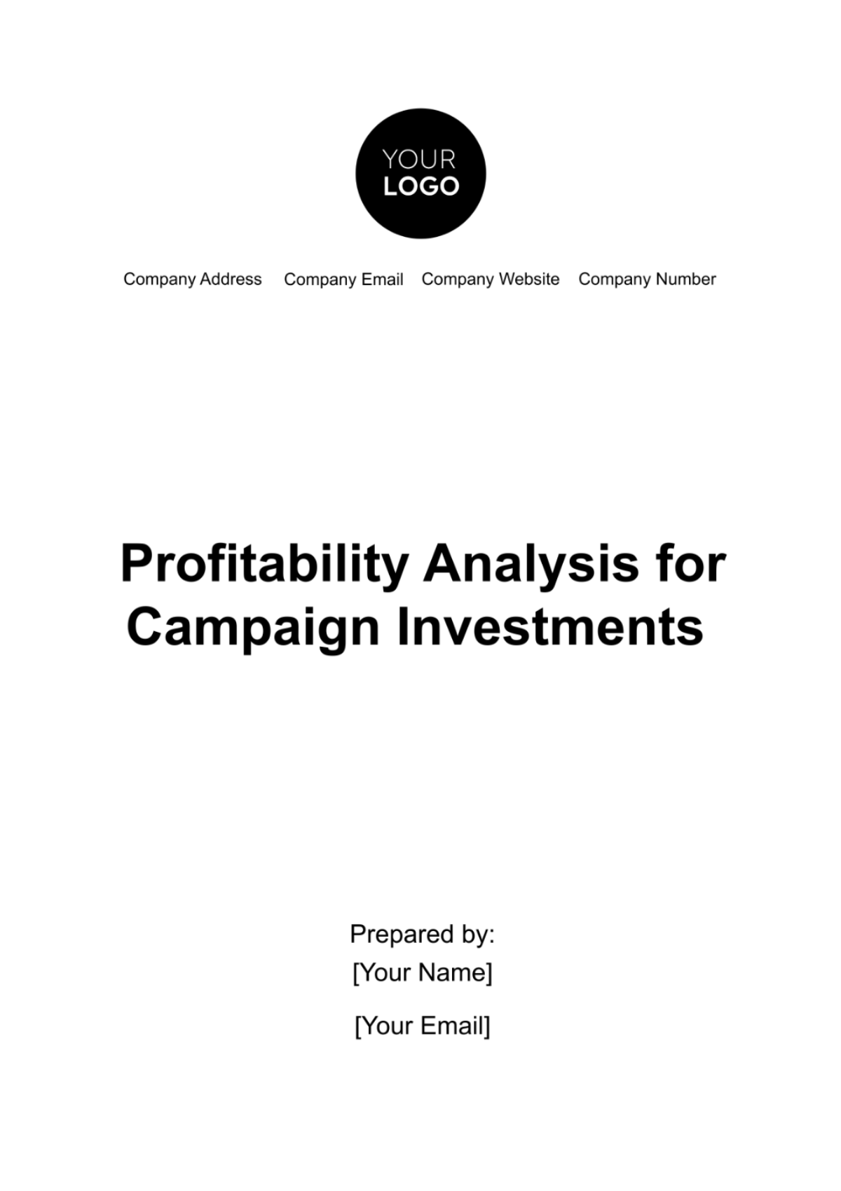 Profitability Analysis for Campaign Investments Template - Edit Online & Download