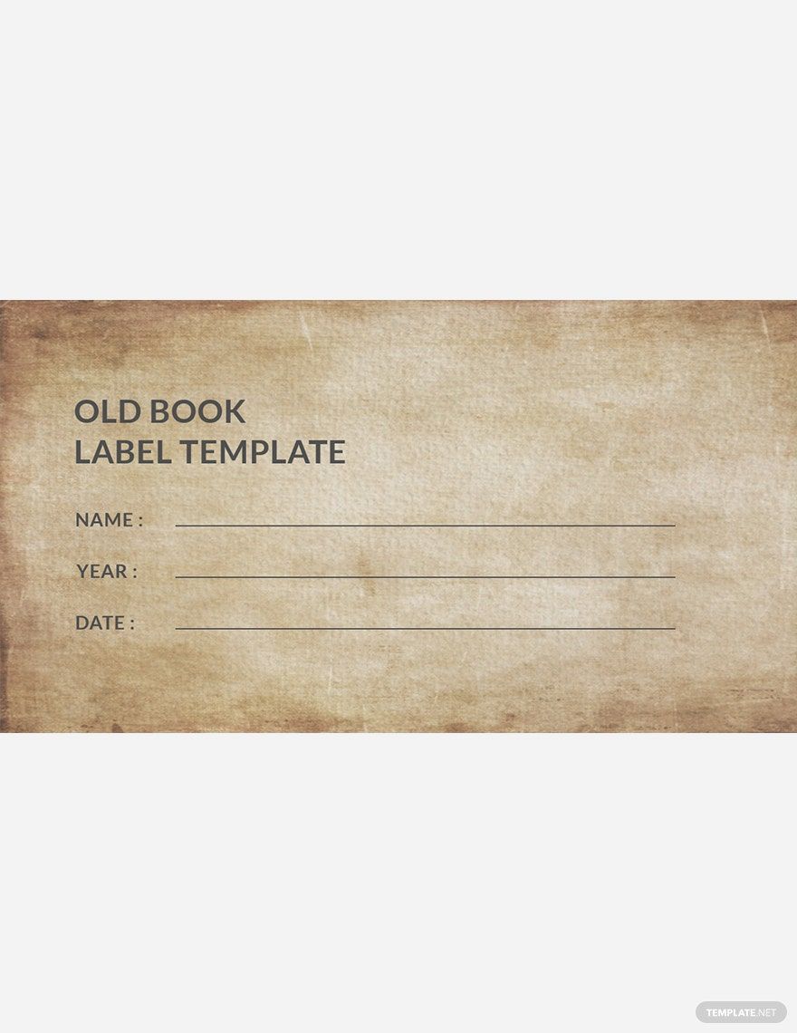 Old Book Label Template