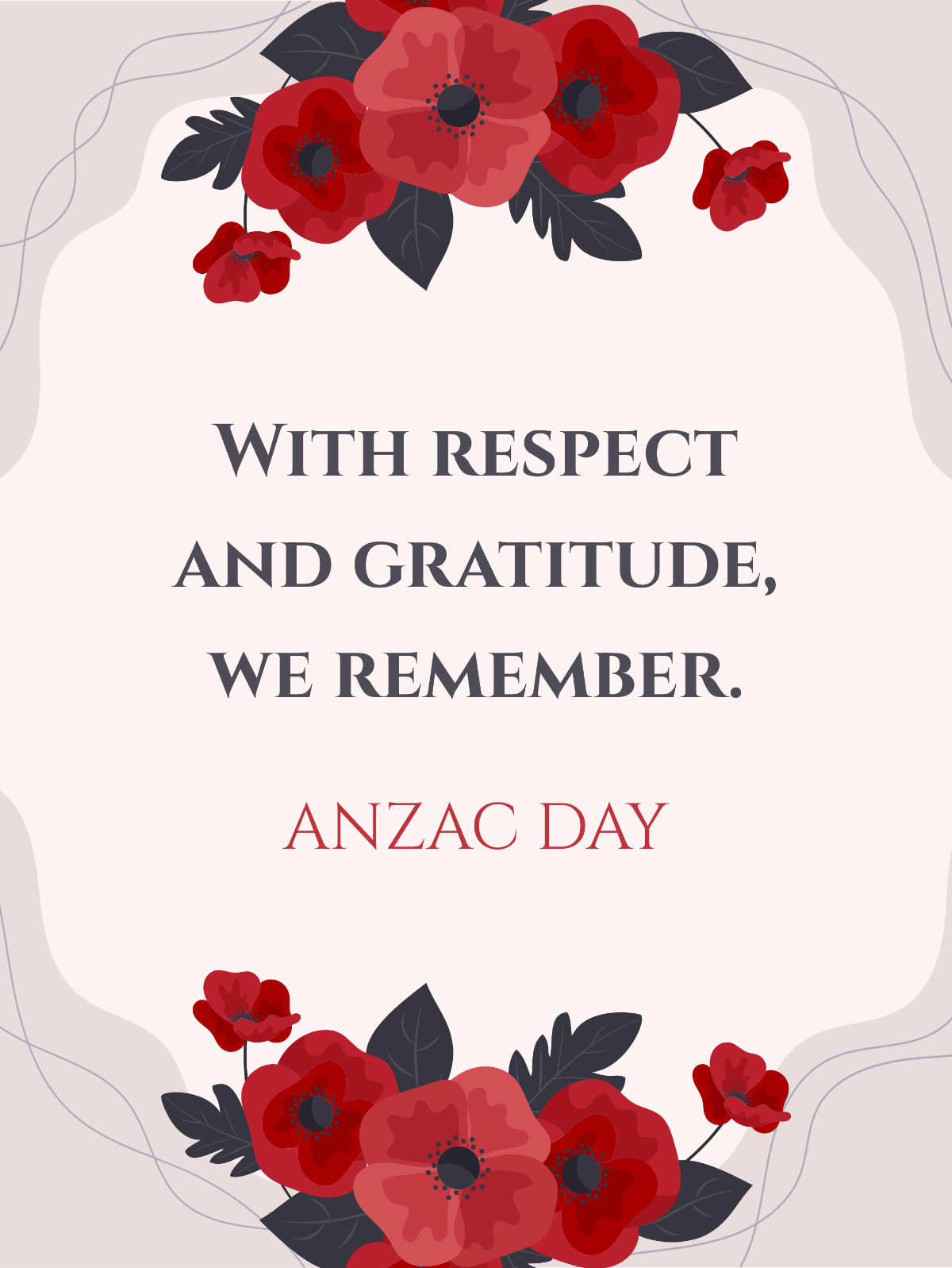 Anzac Day Greeting Card Template