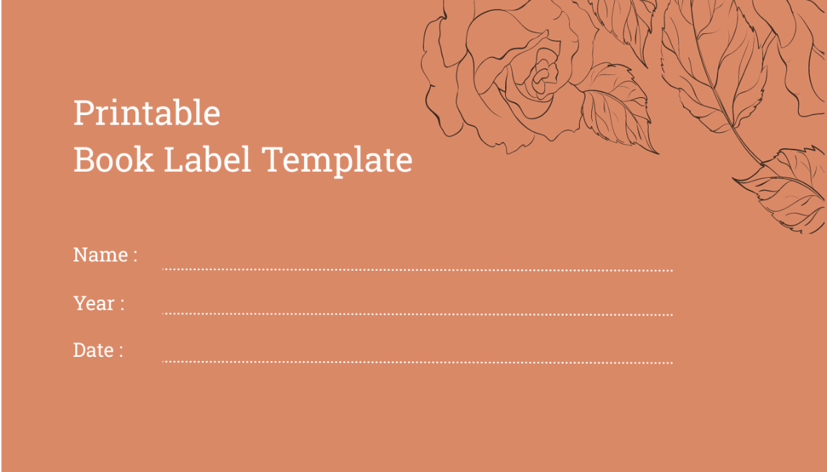 Printable Book Label Template