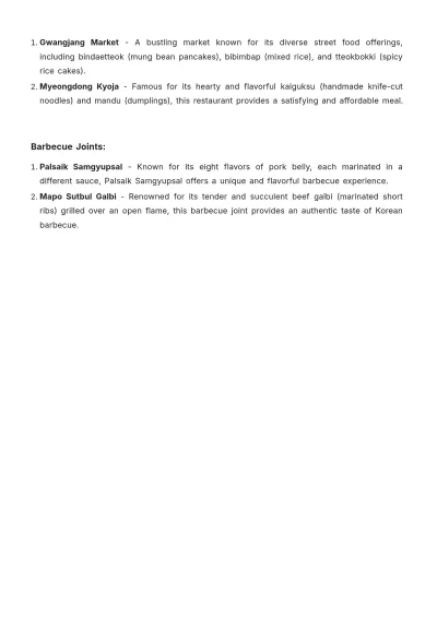 Free Food Itinerary Template to Edit Online