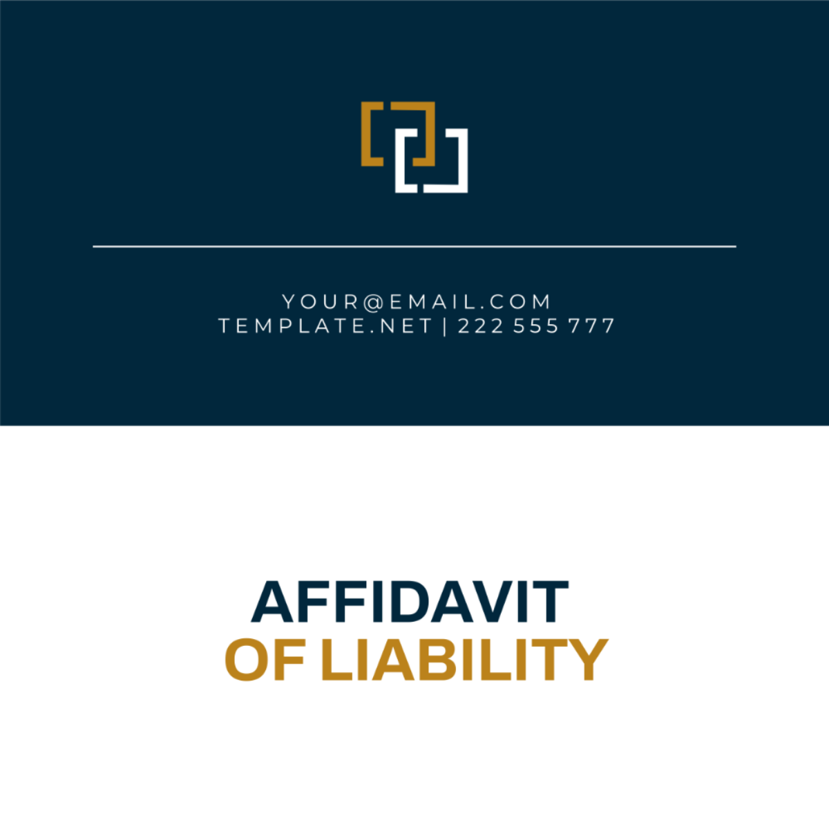 Affidavit of Liability Template