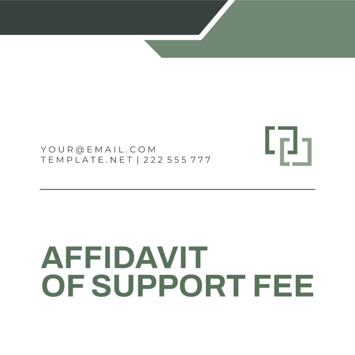 Affidavit of Support Fee Template