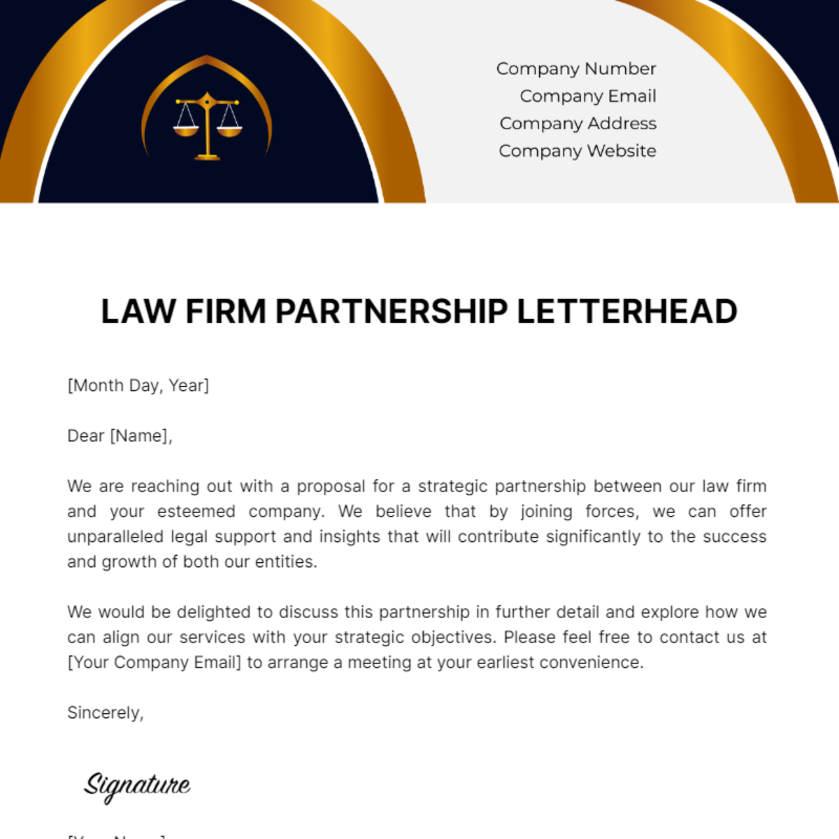 Free Law Firm Partnership Letterhead Template