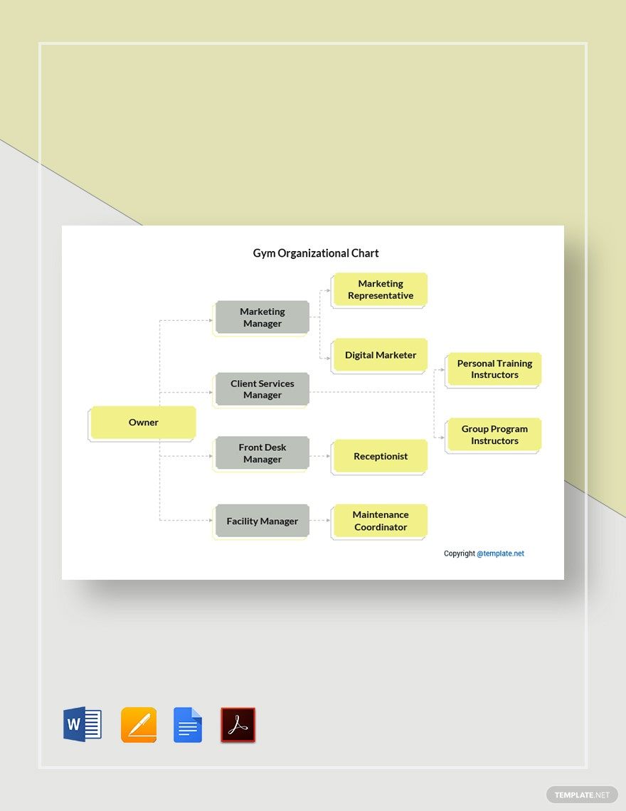 Gym Organizational Chart Template