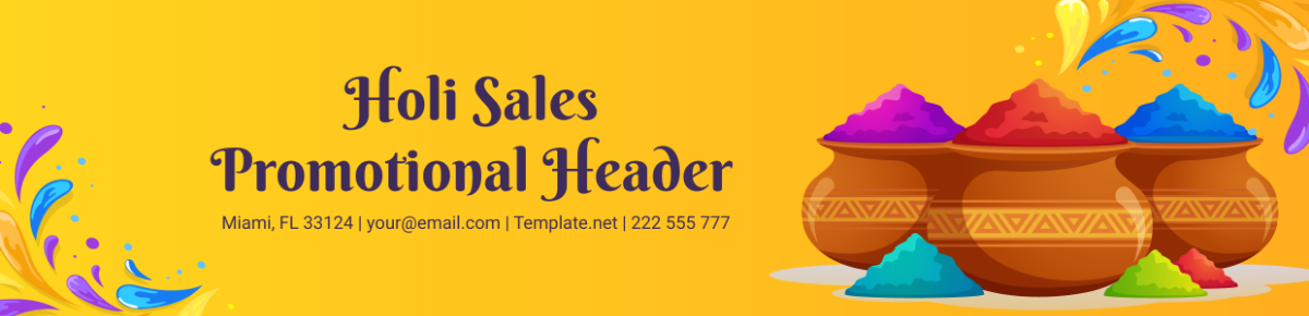 Holi Sales Promotional Header Template