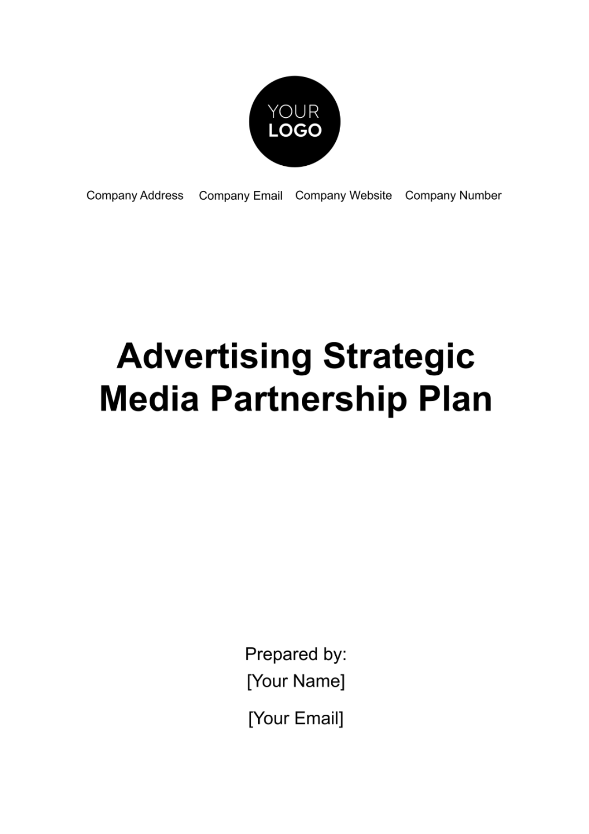 Free Advertising Strategic Media Partnership Plan Template