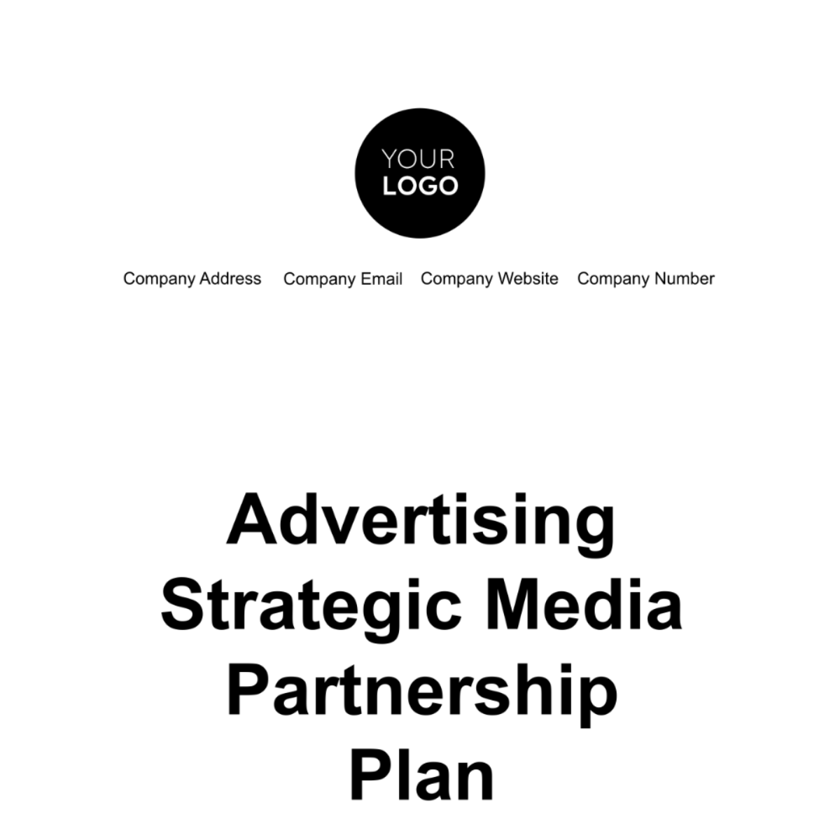 Advertising Strategic Media Partnership Plan Template
