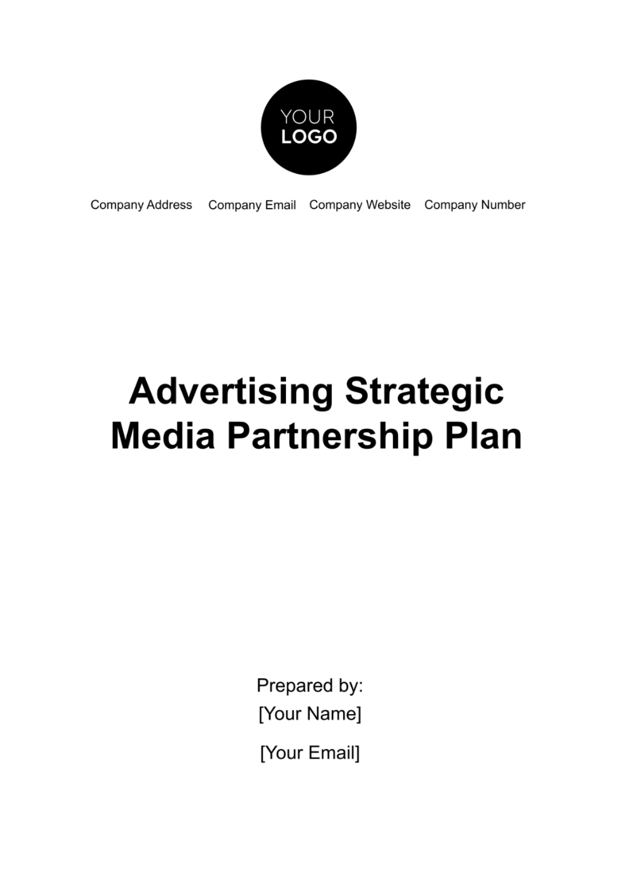 Advertising Strategic Media Partnership Plan Template - Edit Online & Download