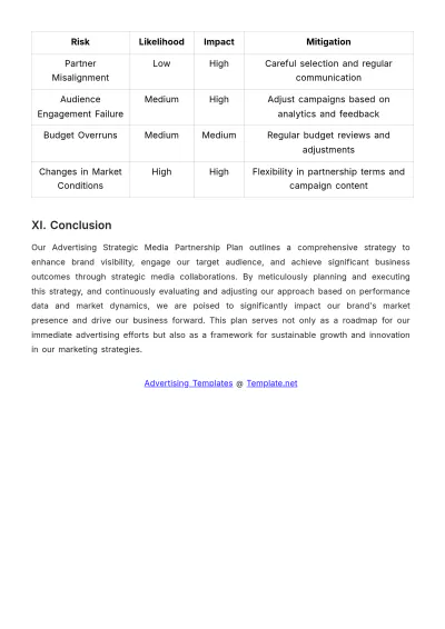 Free Advertising Strategic Media Partnership Plan Template to Edit Online