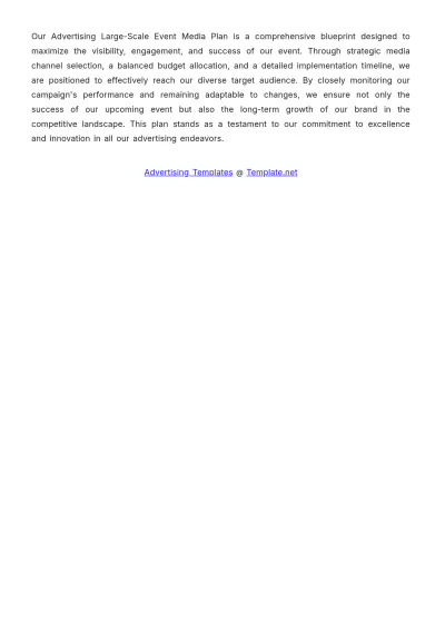 Free Advertising Large-Scale Event Media Plan Template to Edit Online