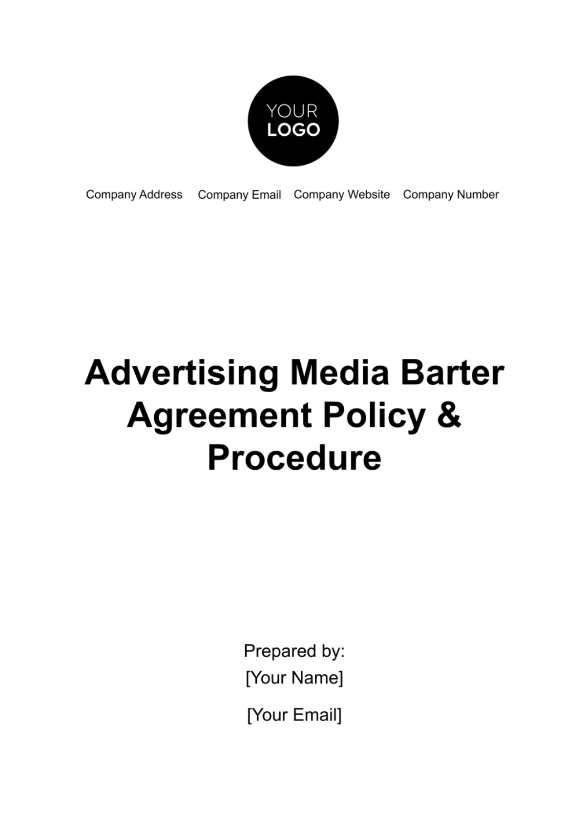 Advertising Media Barter Agreement Policy & Procedure Template - Edit Online & Download