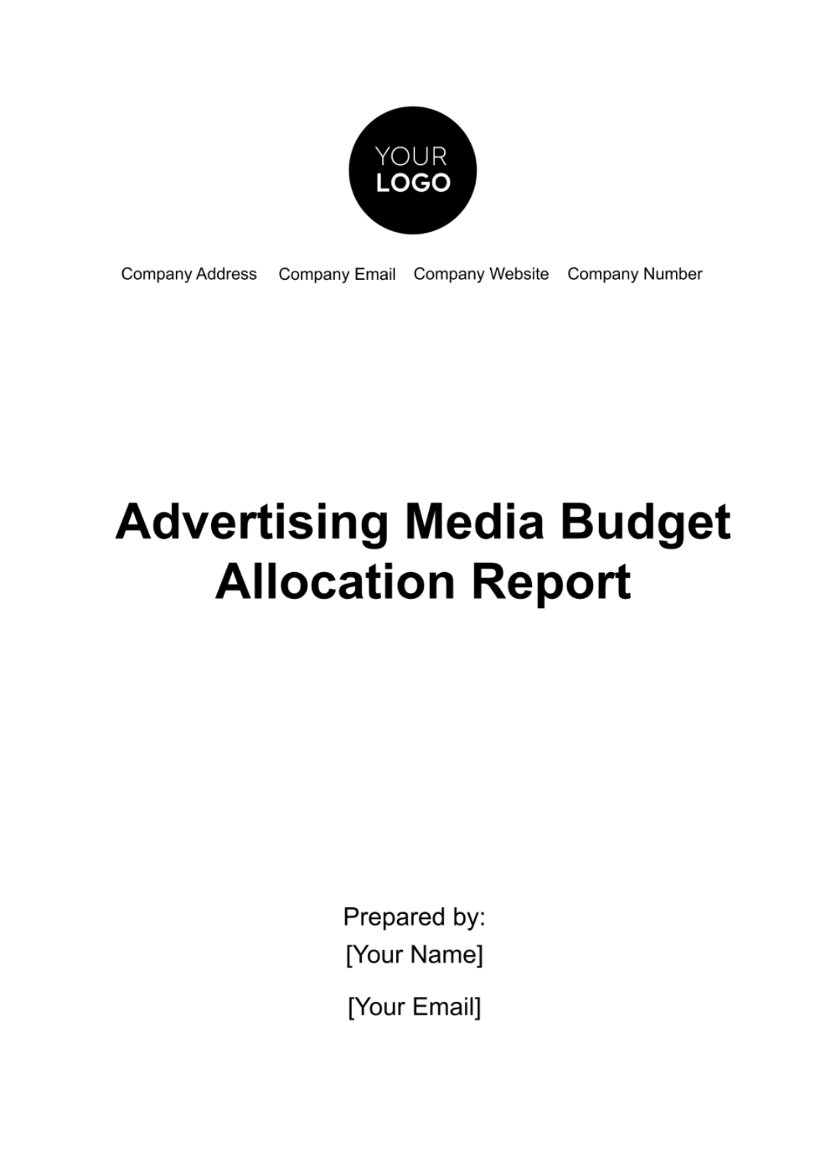 Advertising Media Budget Allocation Report Template