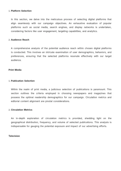 Free Advertising Media Budget Allocation Report Template to Edit Online