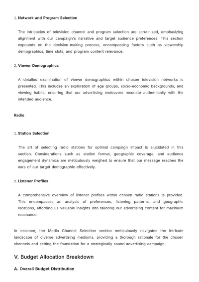 Free Advertising Media Budget Allocation Report Template to Edit Online