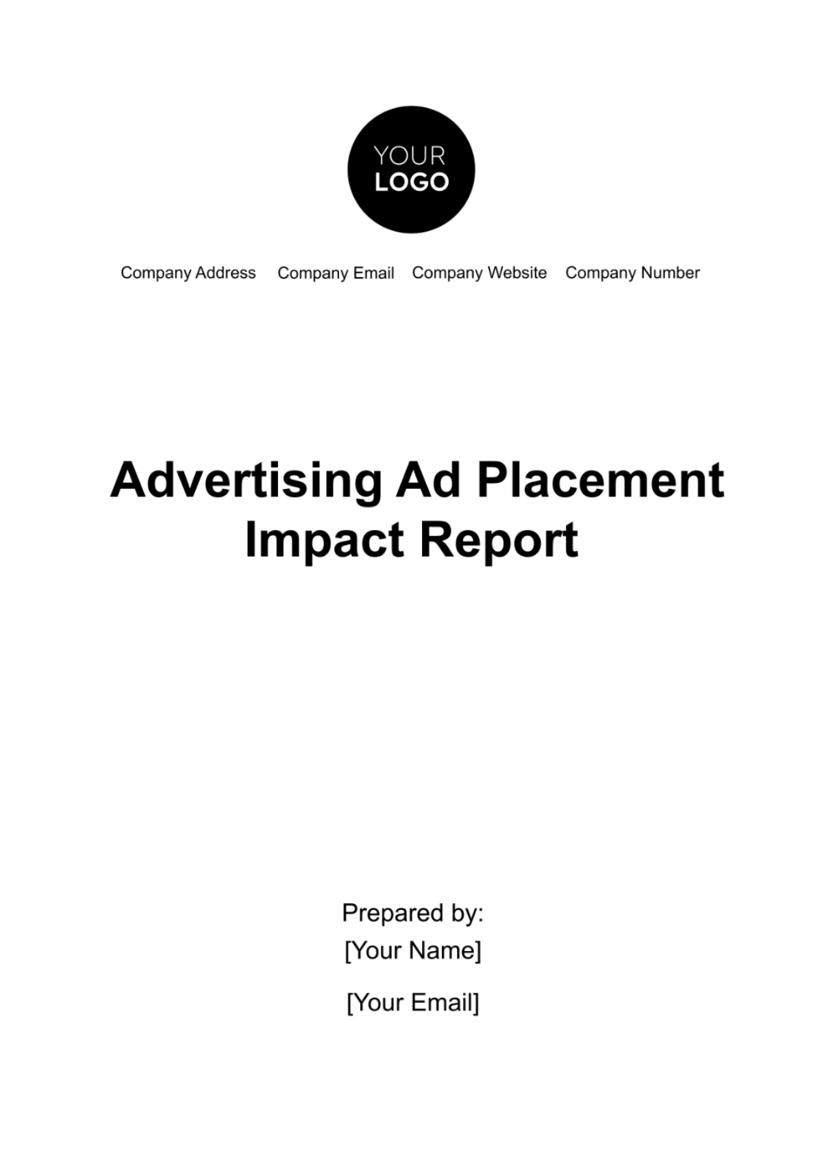 Advertising Ad Placement Impact Report Template