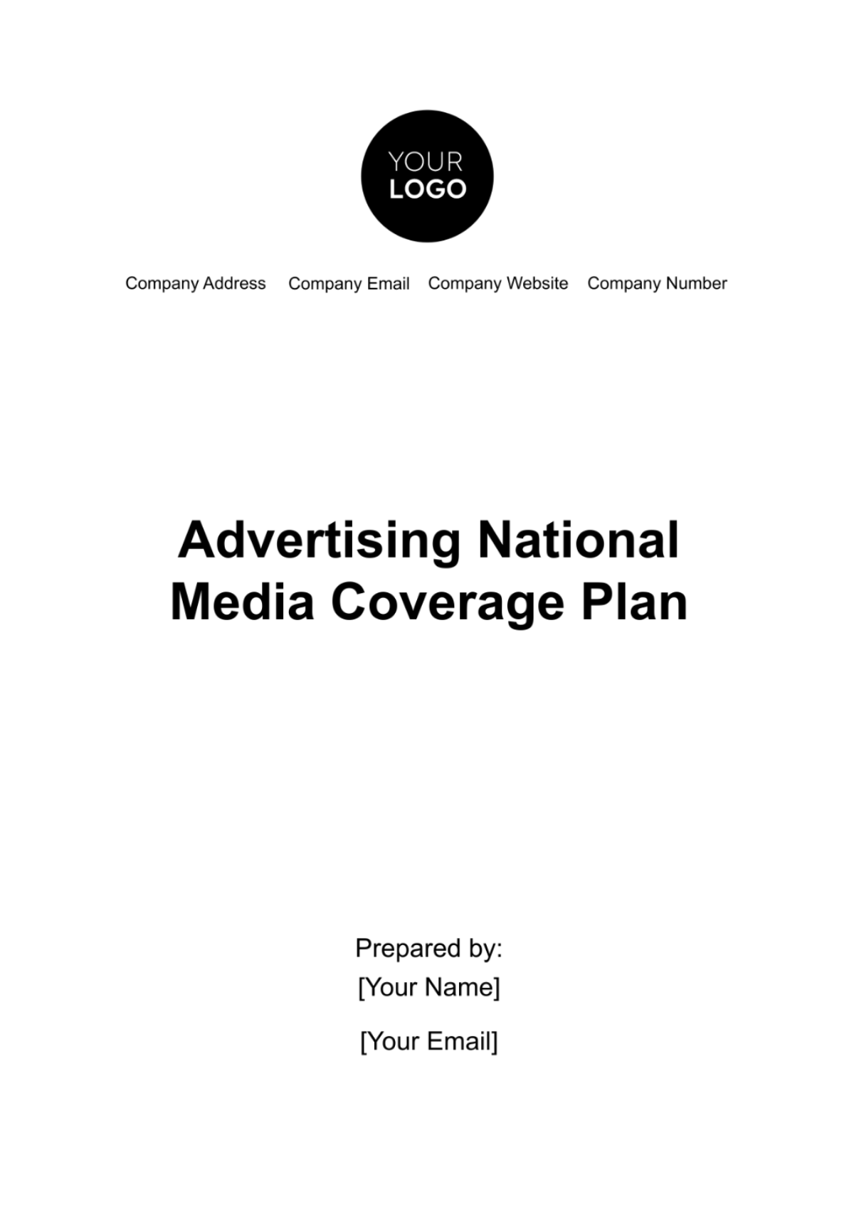 Free Advertising National Media Coverage Plan Template