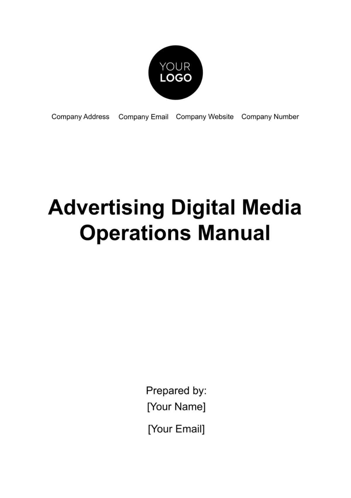 Free Advertising Digital Media Operations Manual Template