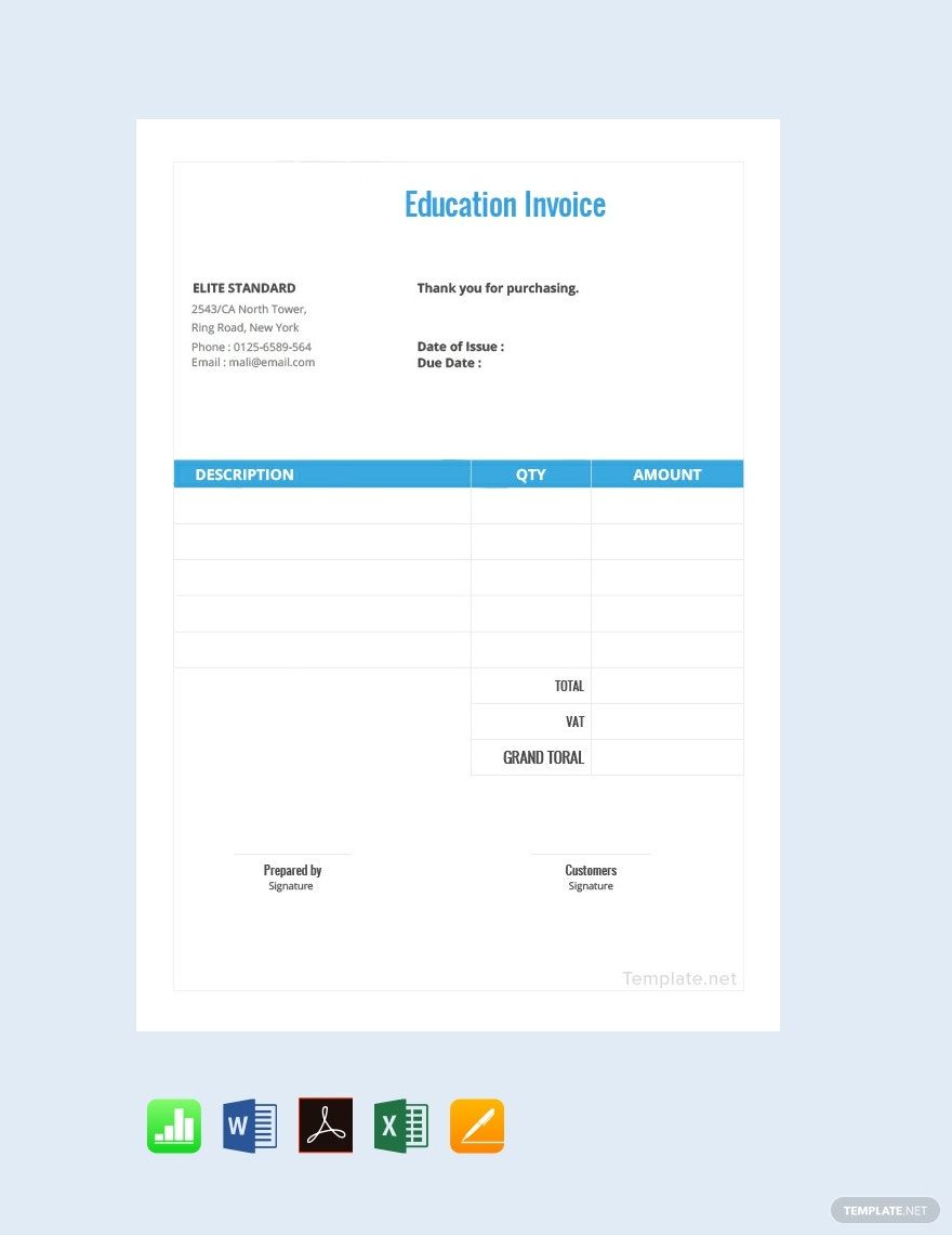 Education Invoice Templates Design Free Download Template net