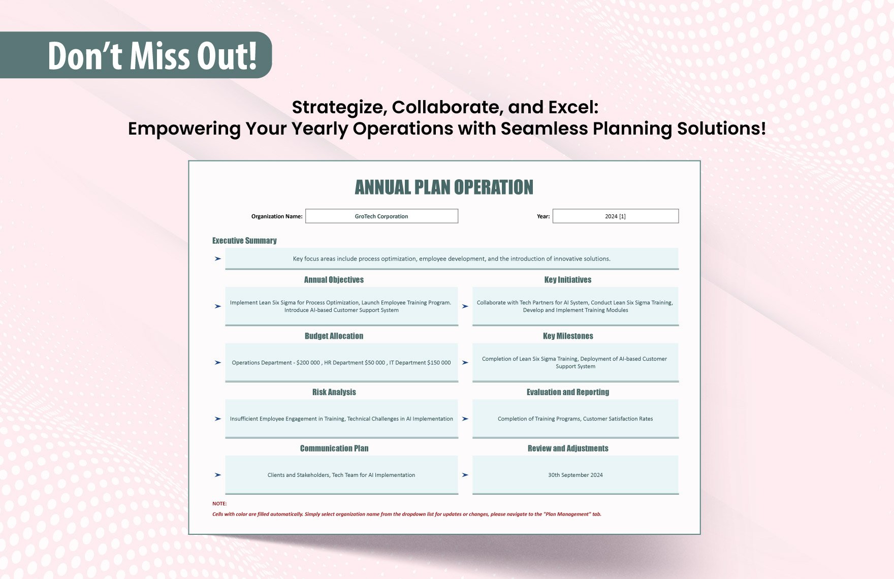 Annual Plan Operation Template