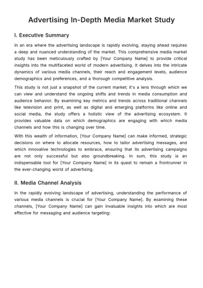Free Advertising In-Depth Media Market Study Template to Edit Online