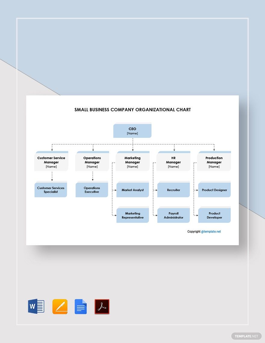 Small Business Organizational Chart Template Ablebionics
