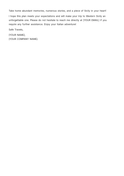 Free Western Sicily Itinerary Template to Edit Online