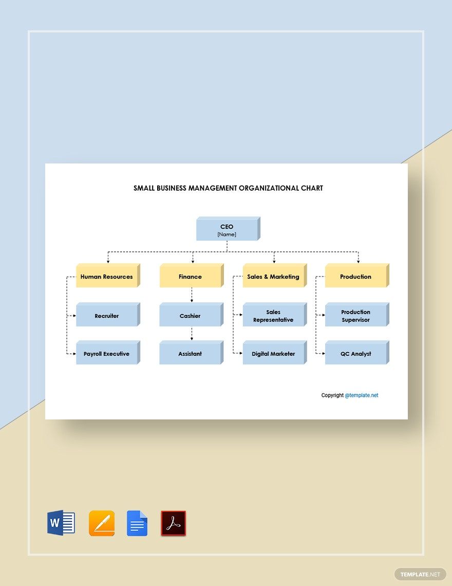 Small Business Management Organizational Chart Template