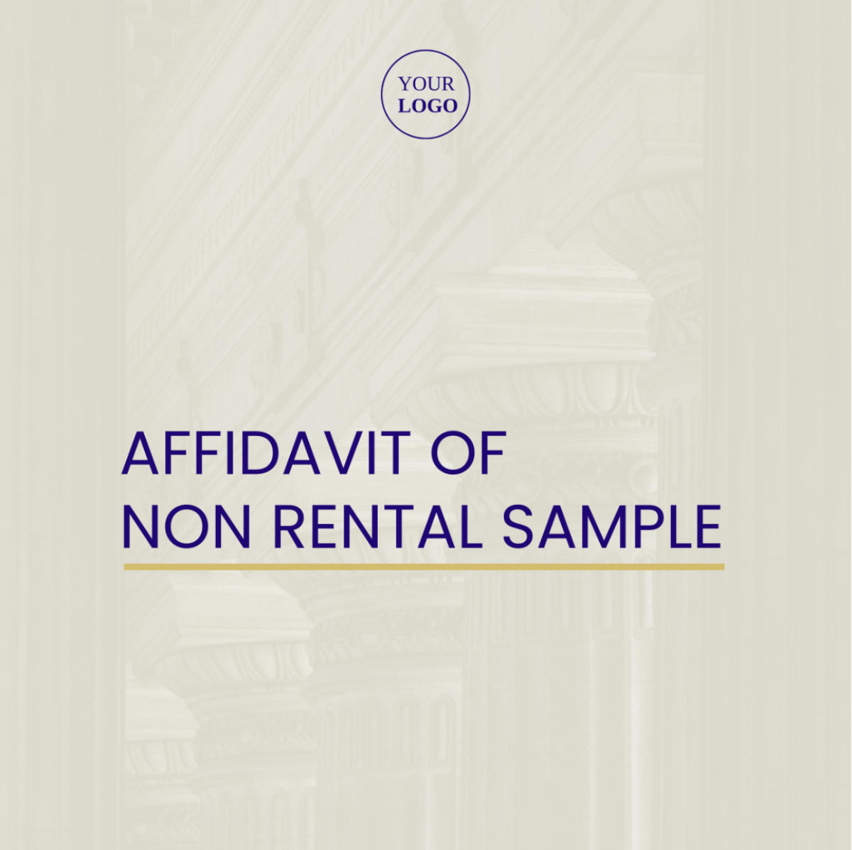 Affidavit of Non Rental Sample Template