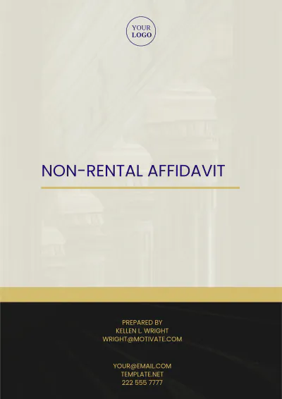 Free Non-Rental Affidavit Template to Edit Online
