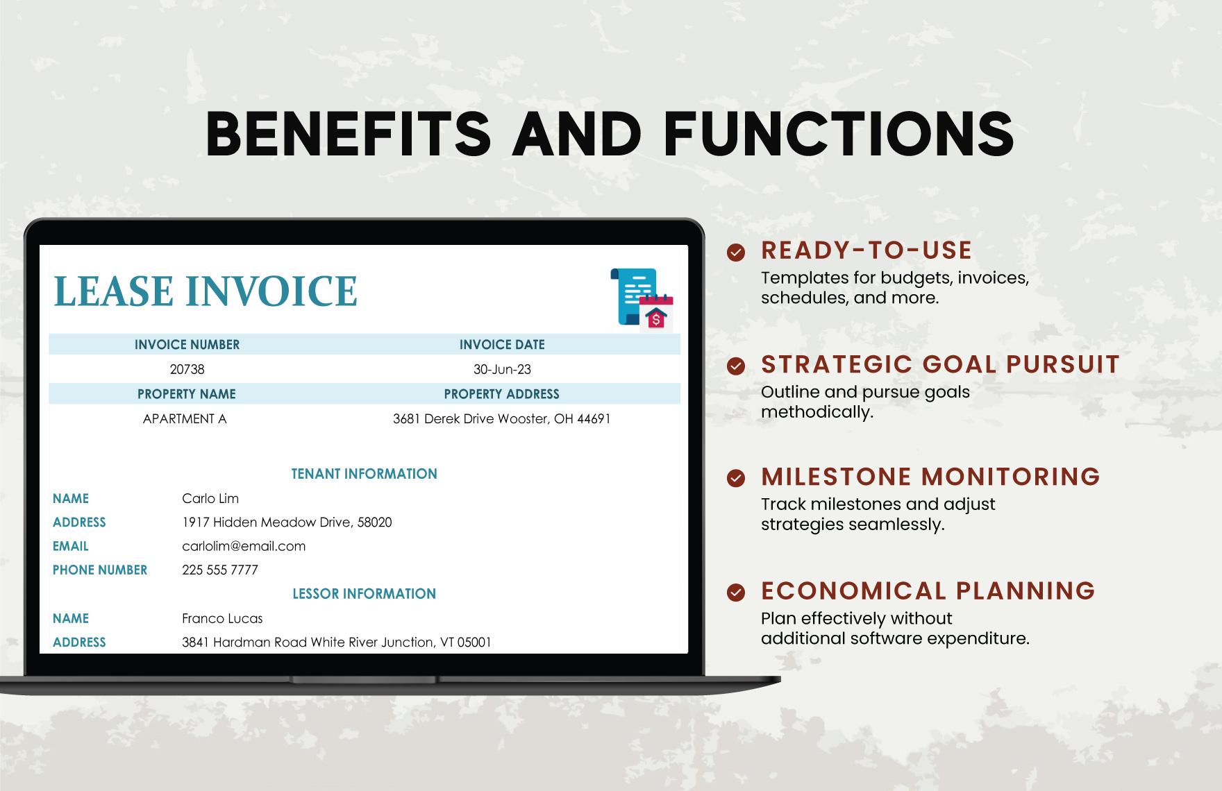 Lease Invoice Template