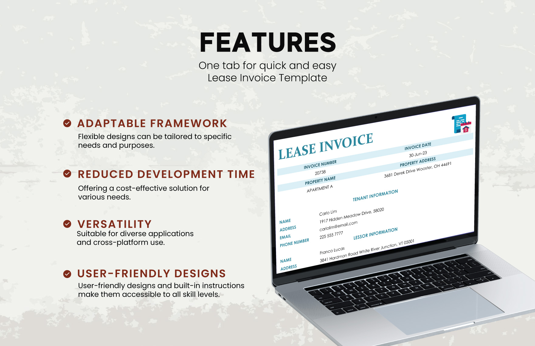 Lease Invoice Template