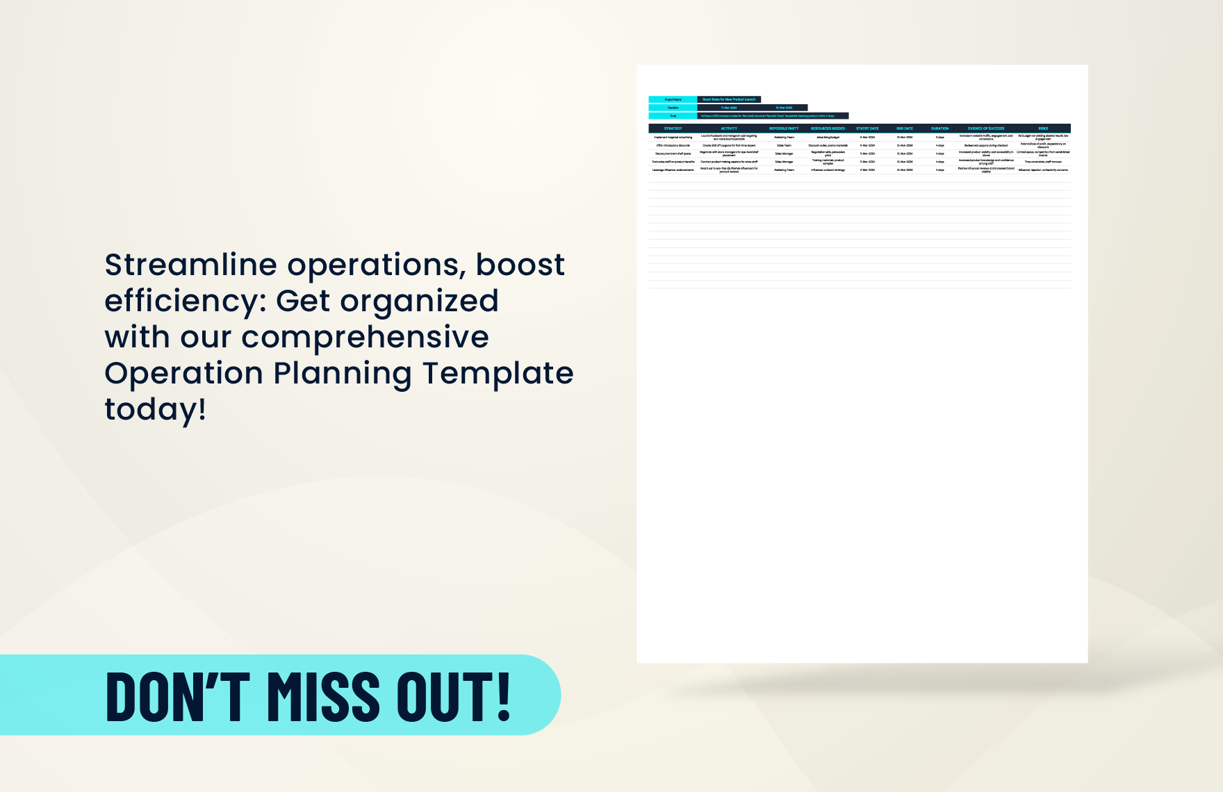 Operation Planning Template