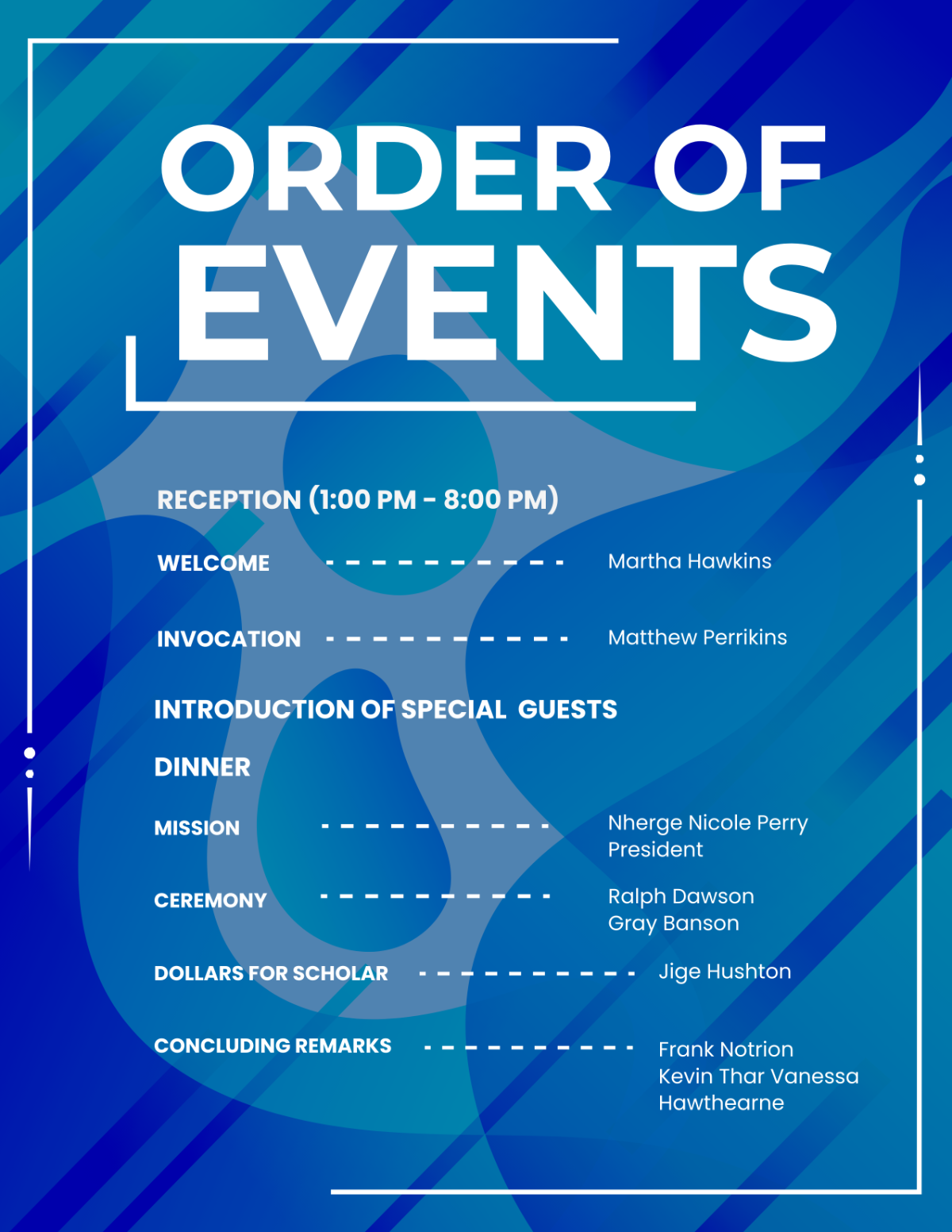 Event Program Invitations