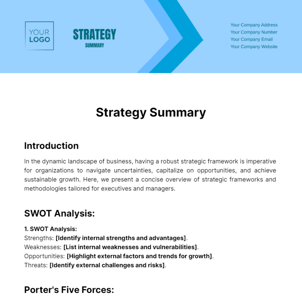 Strategy Summary Template