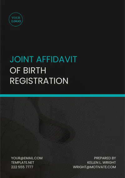 Free Joint Affidavit of Birth Registration Template to Edit Online