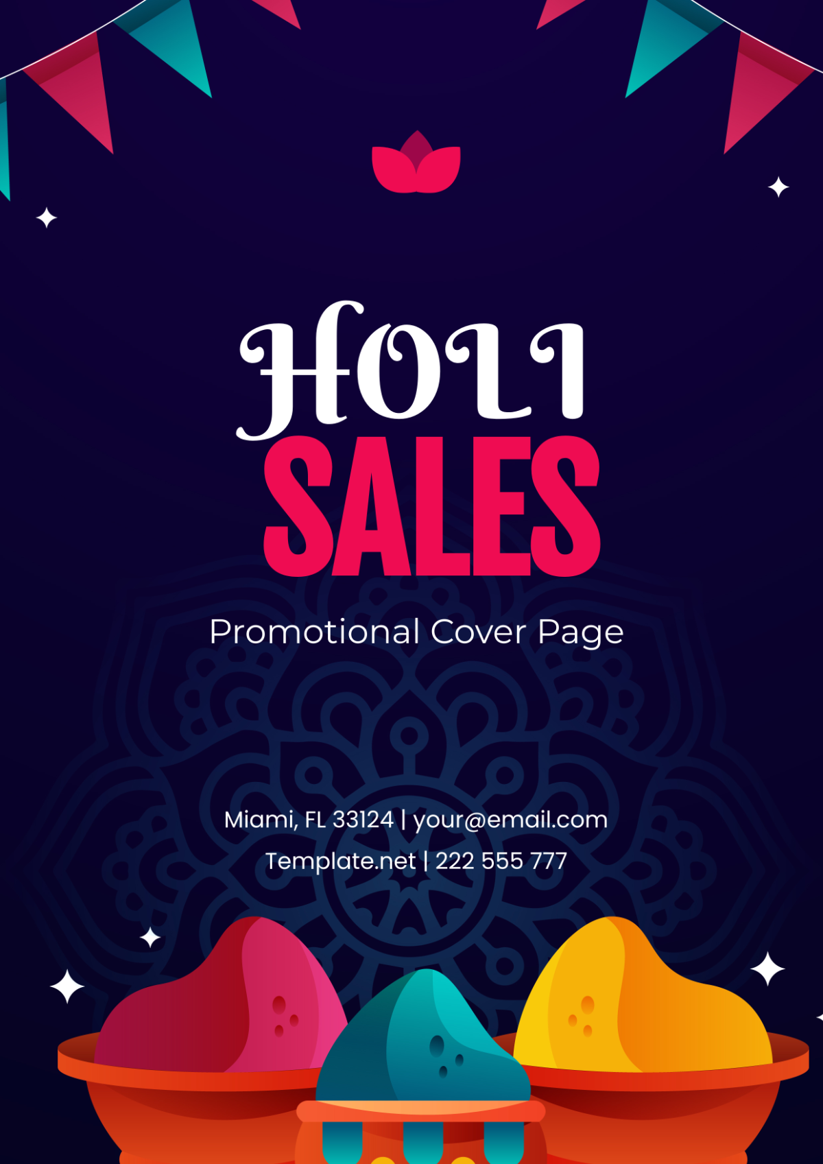 Holi Sales Promotional Cover Page