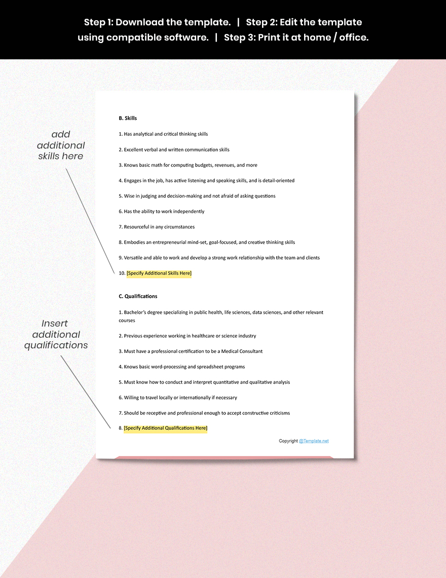 Medical Consultant Job Description Download In Word Google Docs PDF Apple Pages Template