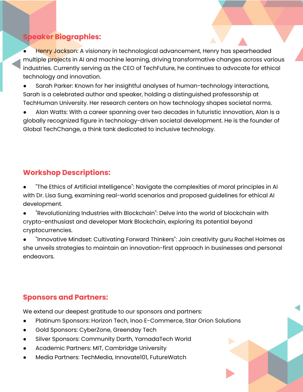 Free Program Book Template to Edit Online