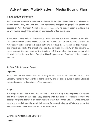 Free Advertising Multi-Platform Media Buying Plan Template to Edit Online