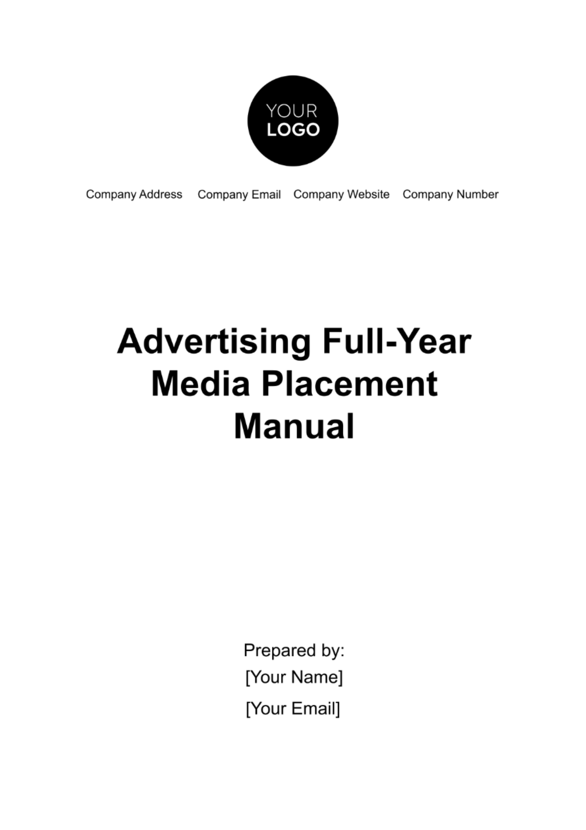 Free Advertising Full-Year Media Placement Manual Template